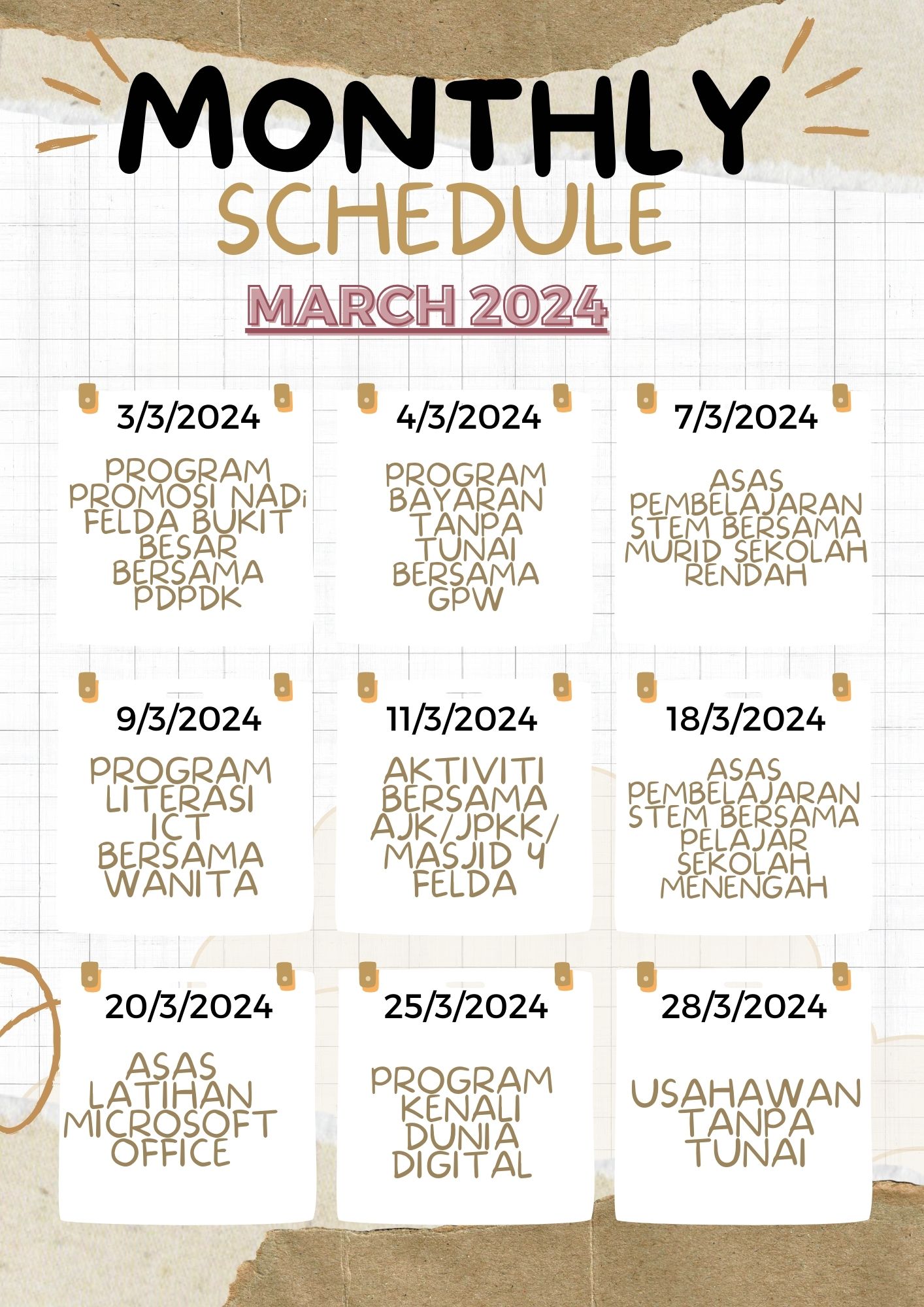 Beige Scrapbooking Style Weekly Planner